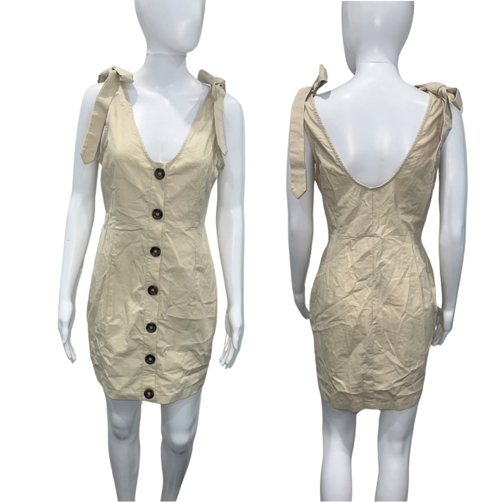 (NWT) PrettyLittleThing ~ Linen Button Mini Dress
